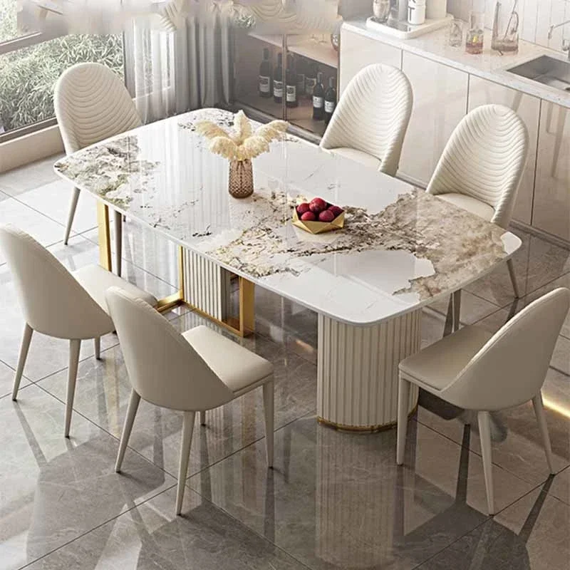 

Hot SellingHigh Nordic Dining Table Gold Legs Modern Newclassic Lobby Nail Coffee Tables Office Restaurant Home Furniture
