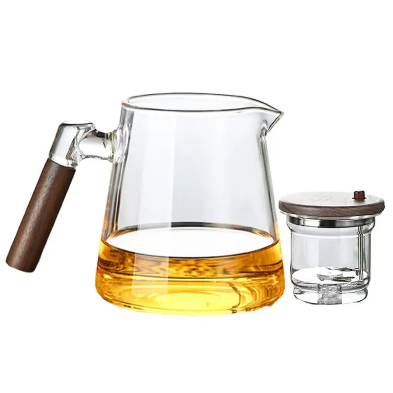 

Water Separation Glass Teapot Press Filter Teapot With Strainer 750ml Teapot With Wooden Handle Glass Teapot For Tea Water