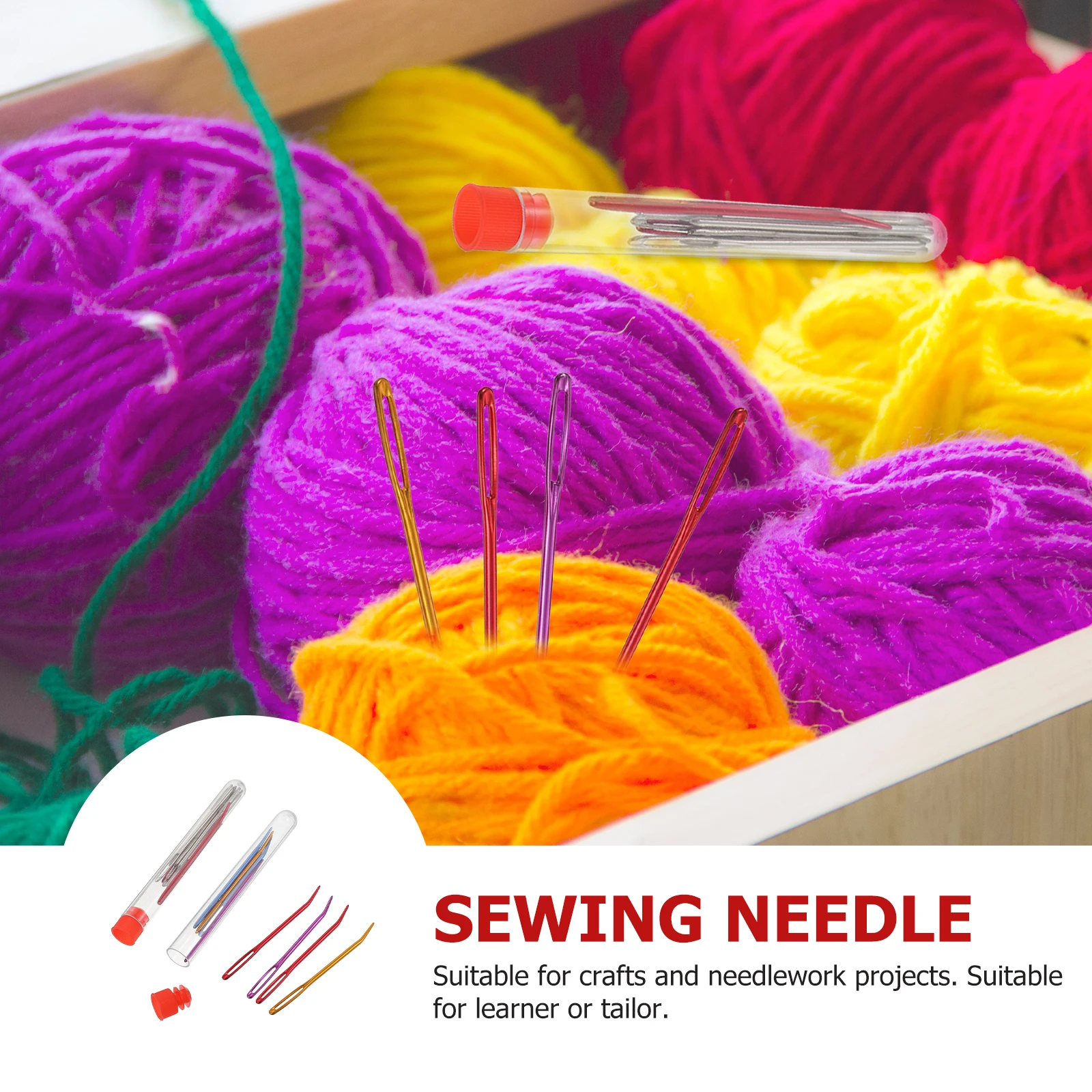 

2 Sets Elbow Aluminum Sweater Needle Large Eye Yarn Embroidery Knitting Craft Project Beginner Tailor Sewing Supplies