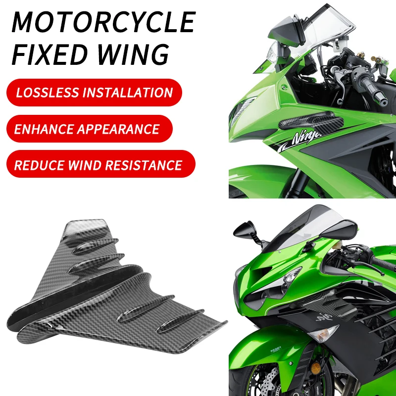 Motorcycle Fixed Wing Aerodynamics Aileron For HONDA Suzuki Ducati BMW S1000R RR YAMAHA Kawasaki  CBR600RR YZF R1 R3 Universal