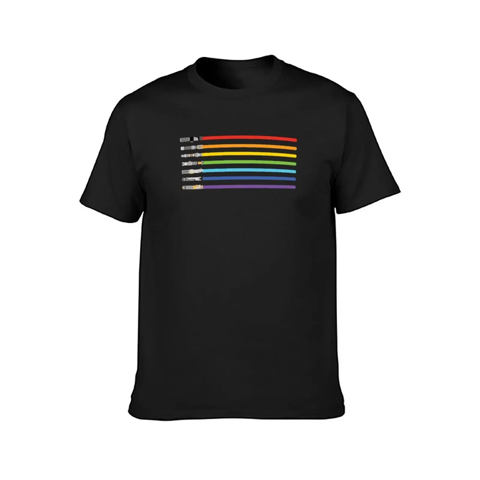 Rainbow Lightsabers T-Shirt anime stuff anime figures oversized customs compression shirt men