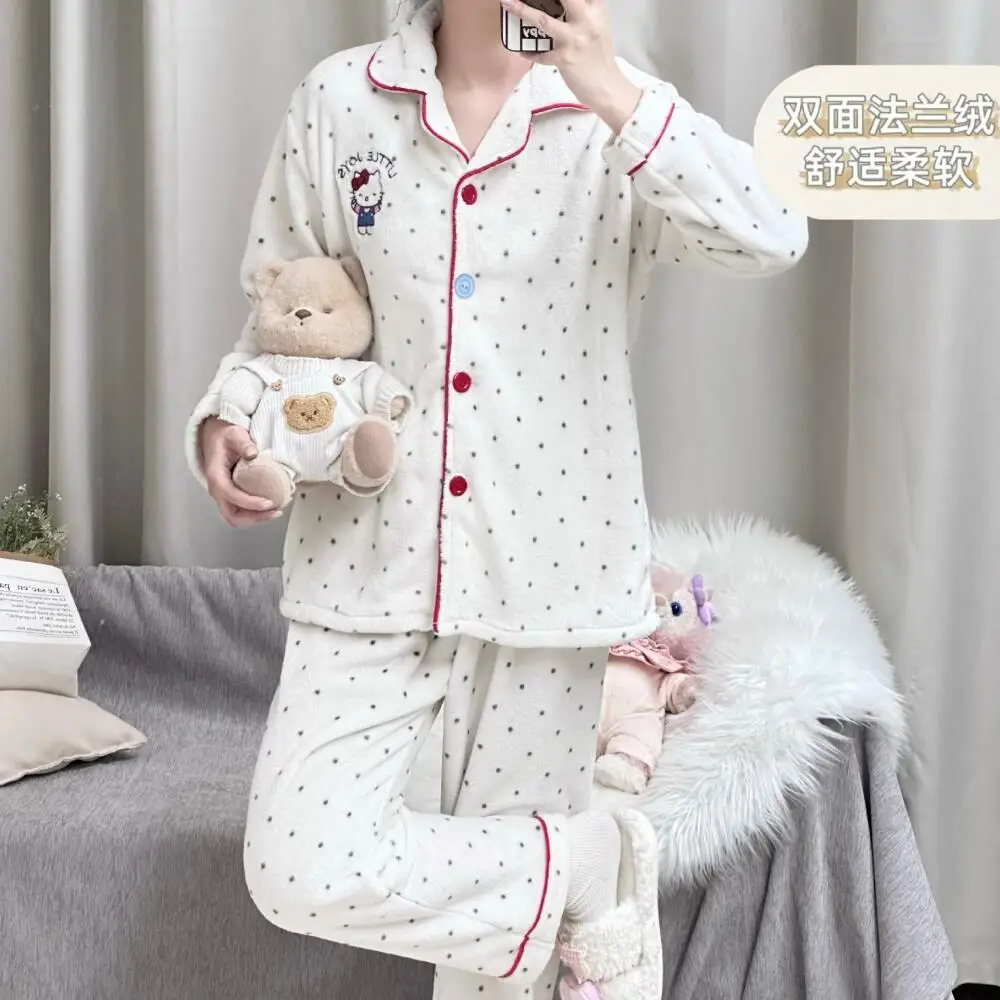 Anime Hello Kitty Pyjama Broek Cartoon Kawaii Stijl Ijs Zijde Vrouwen Pyjama Student Nachtkleding Sweetheart Meisje Pyjama Sets