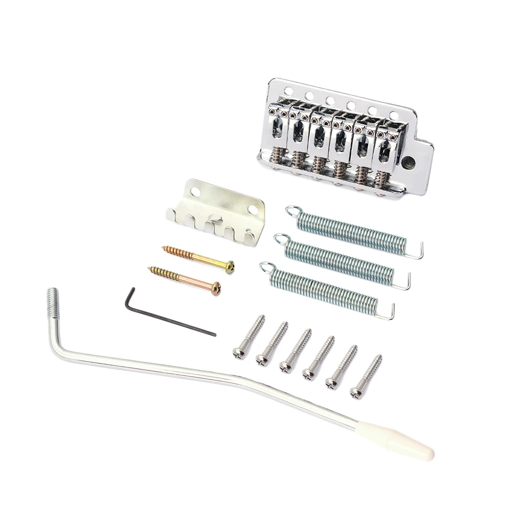 

GA202 Right Handed 6 String Flat ST Saddle Single Tremolo Bridge System for Electric Guitar Accessories Parts Screw-in Arm (Silv