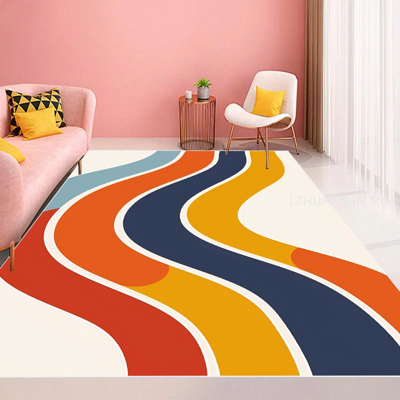 Modern Home Morandi Pink Carpet Living Room Sofa Area Rug Simple Decoration Light Luxury Floor Mat Girl Bedroom Bedside Soft Rug