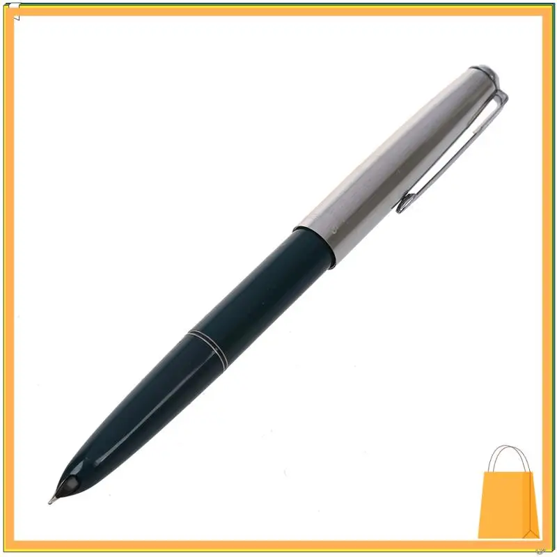 Перьевая ручка L53A-3X 616, серебряное перо с капюшоном, зеленый корпус, маленький винтаж