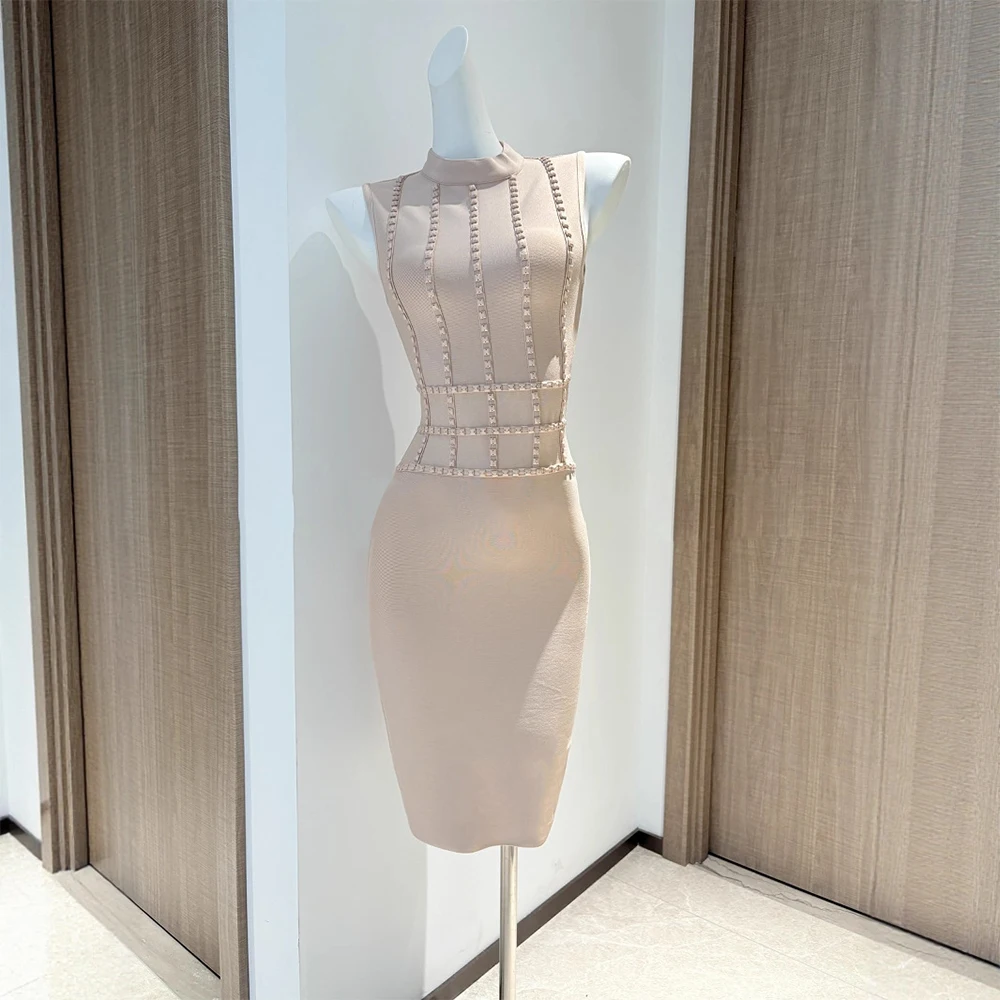 

Crew Neck Sleeveless Bodycon Midi Dresses Women's 2025 Summer Wedding Guest Dress Black Dress Casual Evening Gown Woman Clothes