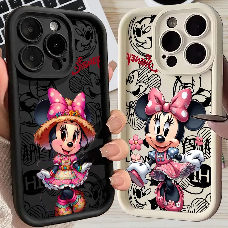 

Minnie Mouse Disney Baby Silicone Case For Apple iPhone 17E 15 16 14 13 12 11 17 Pro Max 17 Air Plus 16E Phone Protective Cover
