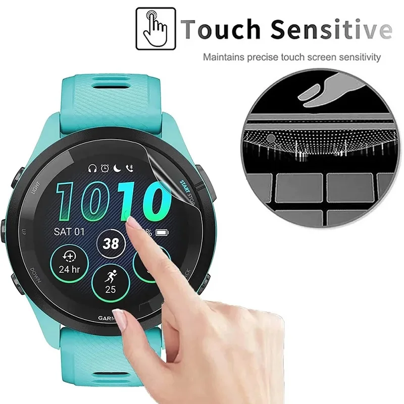 Hydrogel Protective Film for Garmin Forerunner 265 255 245 235 Screen Protector for Garmin Forerunner 965 955 945 935 735 Film