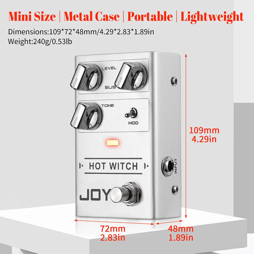 JOYO R-25 HOT WITCH Fuzz Guitar Effect Pedal Retro & Modern Modes Deep Lows Fuzz Effect Pedal for Rhythm Guitar and Guitar Solos