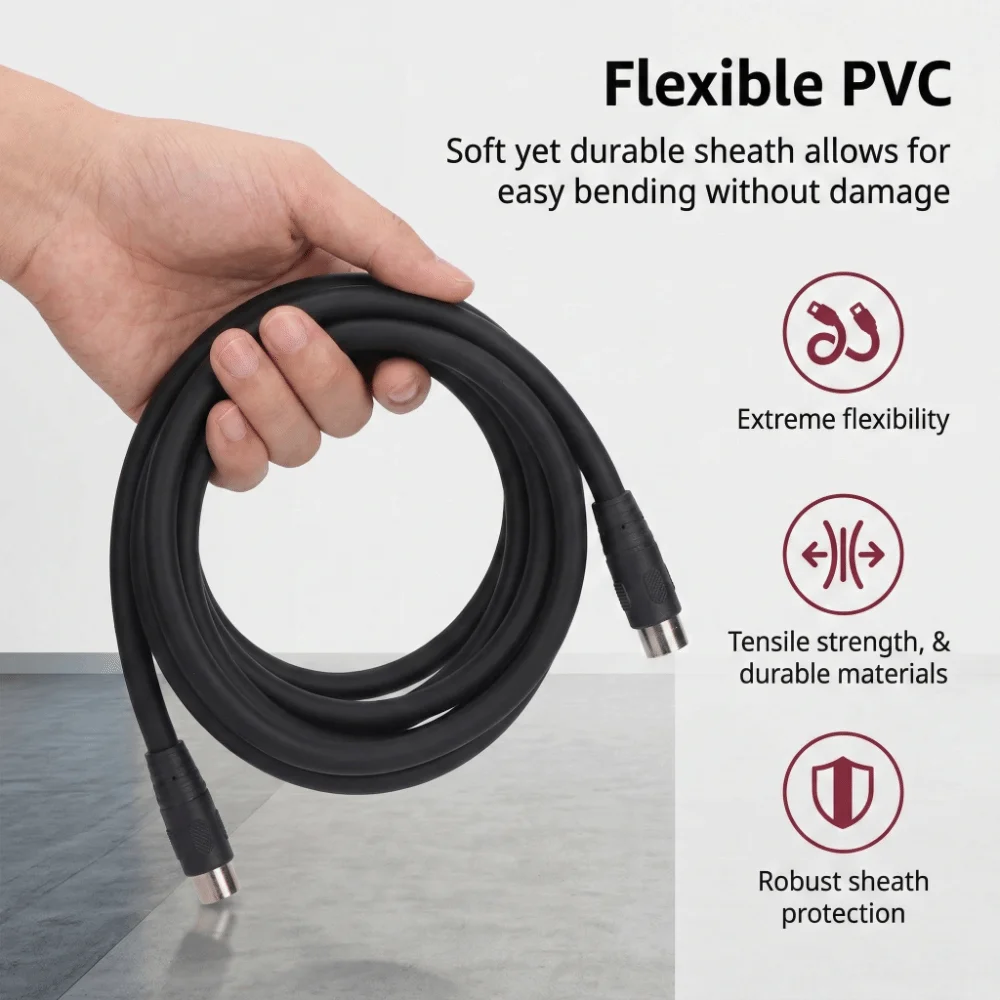 Durable Flexible DIN 13 Pin Cable Plug and Play 9.8ft Extension Cord Beauty Equipment Cable for Nebulizer Cable Stage Equipment
