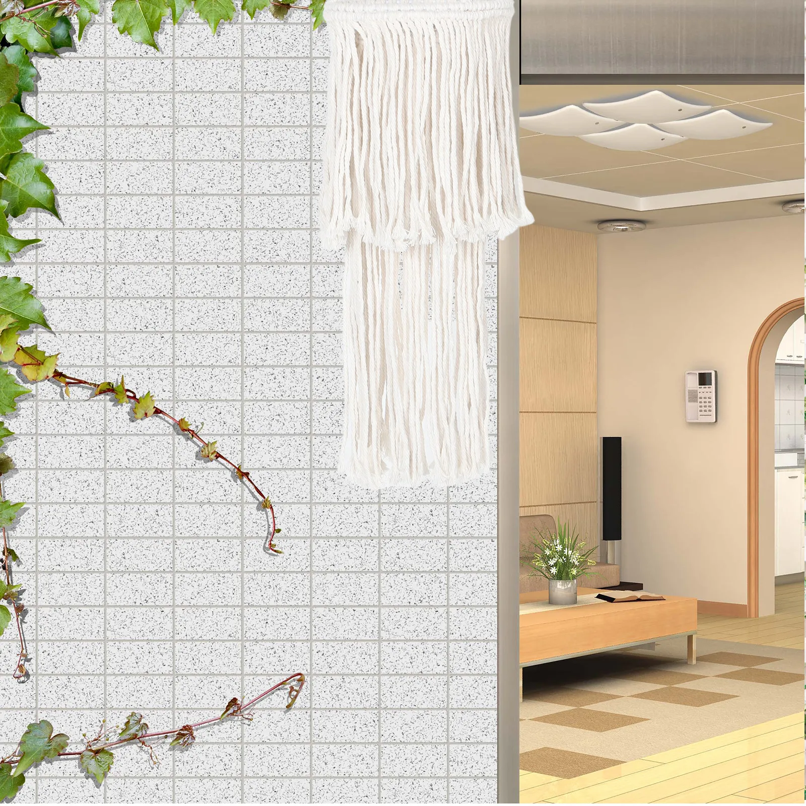 

1pcs Handmade Woven Lamp Scandinavian Design Soft Color Ceiling Light Cover For Living Room Bedroom Coffee Shop Macrame Light