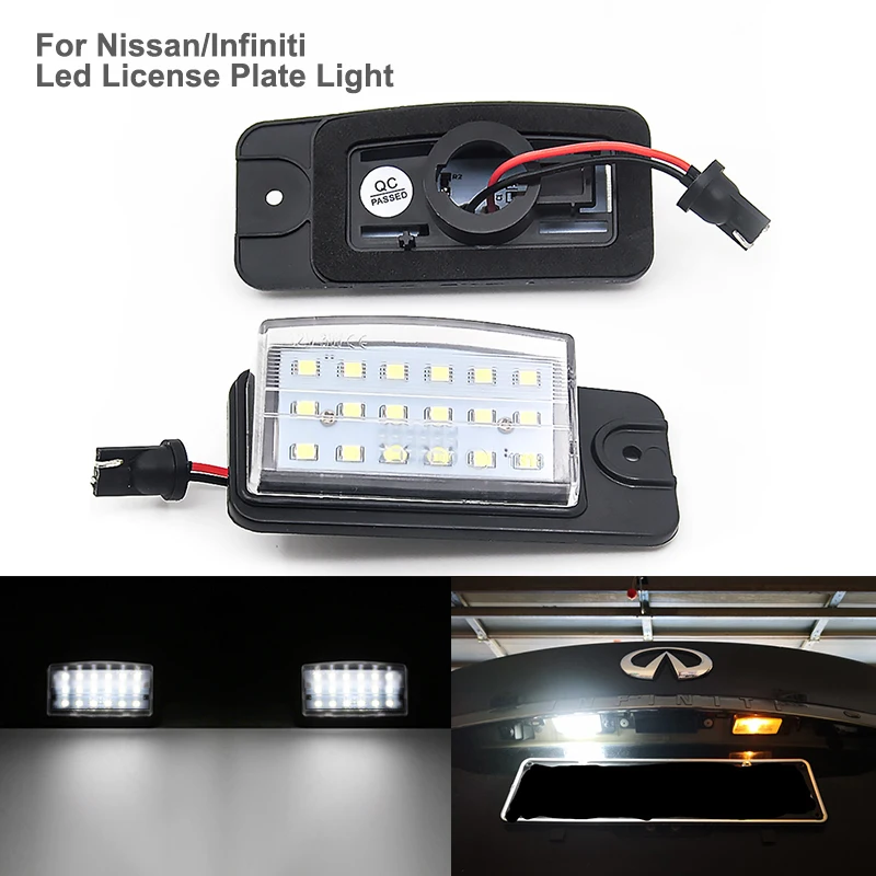 

2x Car LED License Number Plate Light Lamps for Nissan X-Trail (T32) Murano Altima Maxima Rogue for Infiniti EX25 EX35 EX37