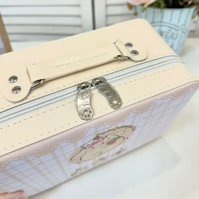 حقيبة مستحضرات التجميل Kuromi Hello Kittys مع حقيبة مستحضرات التجميل المرآة المحمولة ذات سعة كبيرة صندوق تخزين مستحضرات التجميل الجديد