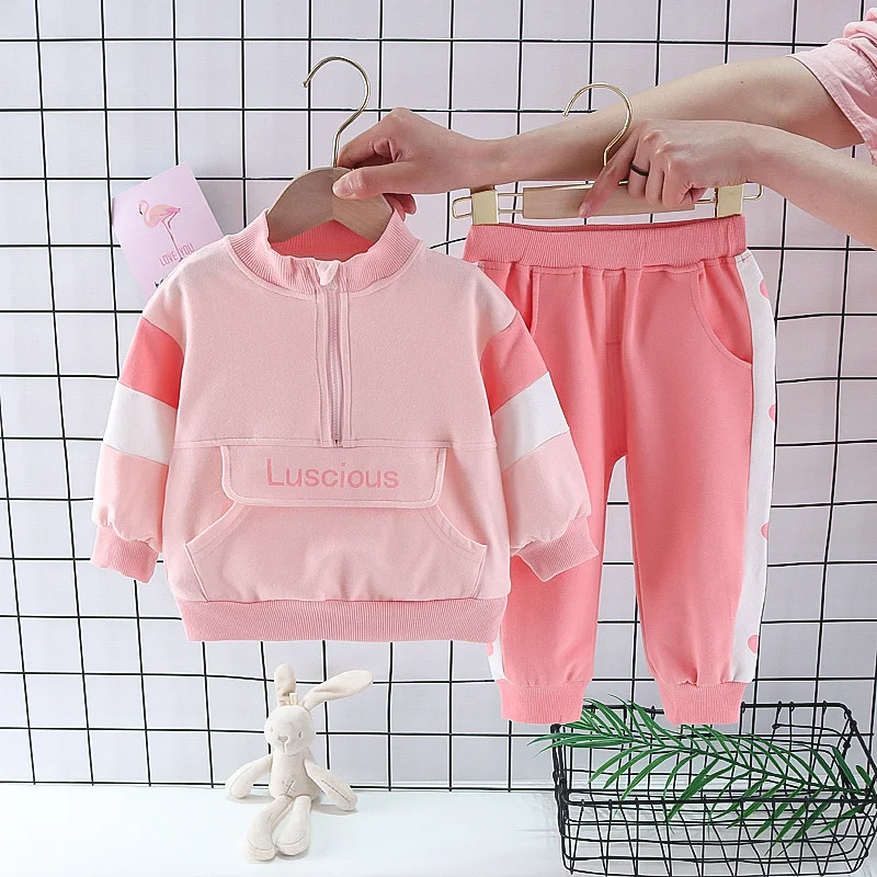 New Spring Autumn Baby Girl Clothes Children Casual Jacket Pants 2Pcs/Sets Toddler Sports Costume Infant Outfits Kids Tracksuits