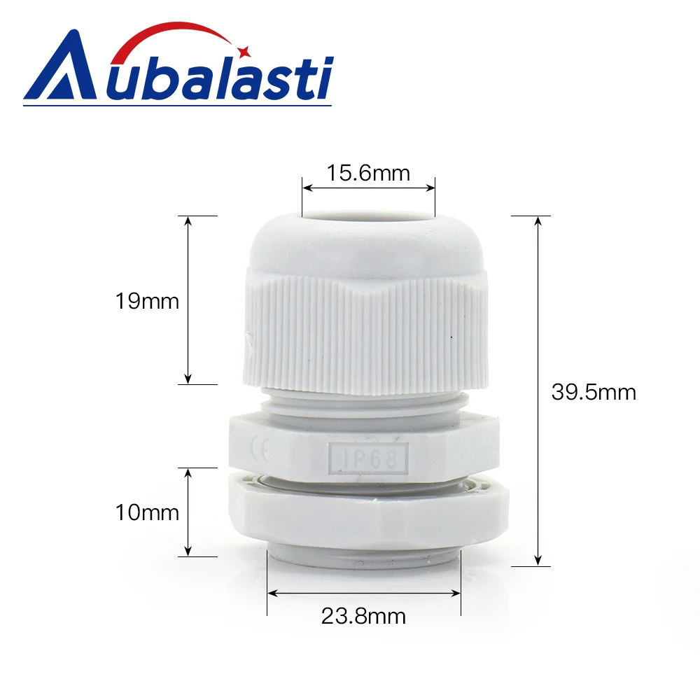 Aubalasti PG Series Nylon Plastic Cable Waterproof Joint PG19 for CNC Router