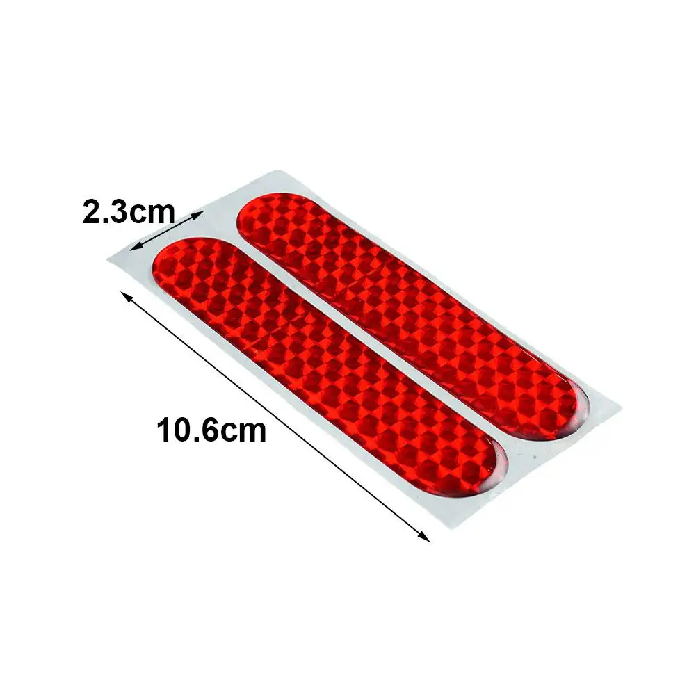 2PCS 10.6x2.3cm Car motorcycle Red Reflective Safety Warning Strip Tape Protective Accessories Reflective Sticker Car decoration