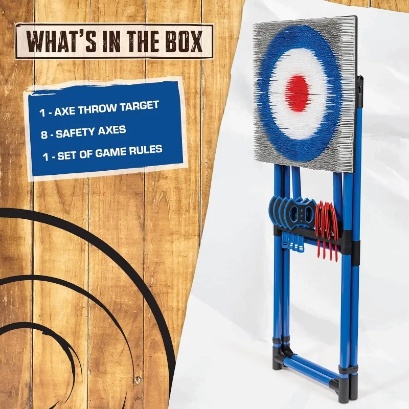 Steel Frame Axe Throw Target Game Set - Steel Frame for Indoors and Outdoors