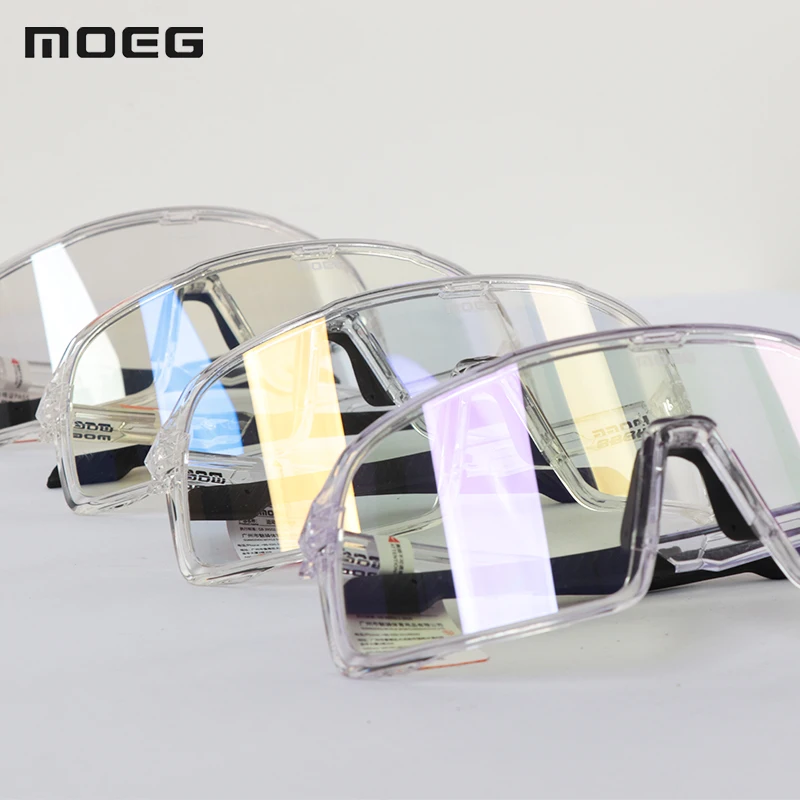 MOEG Transparent Photochromic Sport Sunglasses Unisex Biking Glasses Outdoor Sports UV400 Cycling Glasses