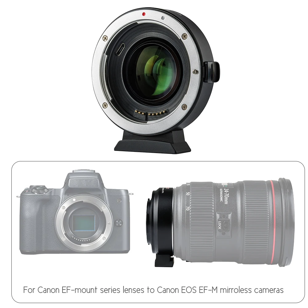 Viltrox EF-EOS M2 Focal Reducer Booster Adapter Auto-focus 0.71x for Canon EF mount lens to EOS M camera M6 M3 M5 M10 M100 M50 view 3