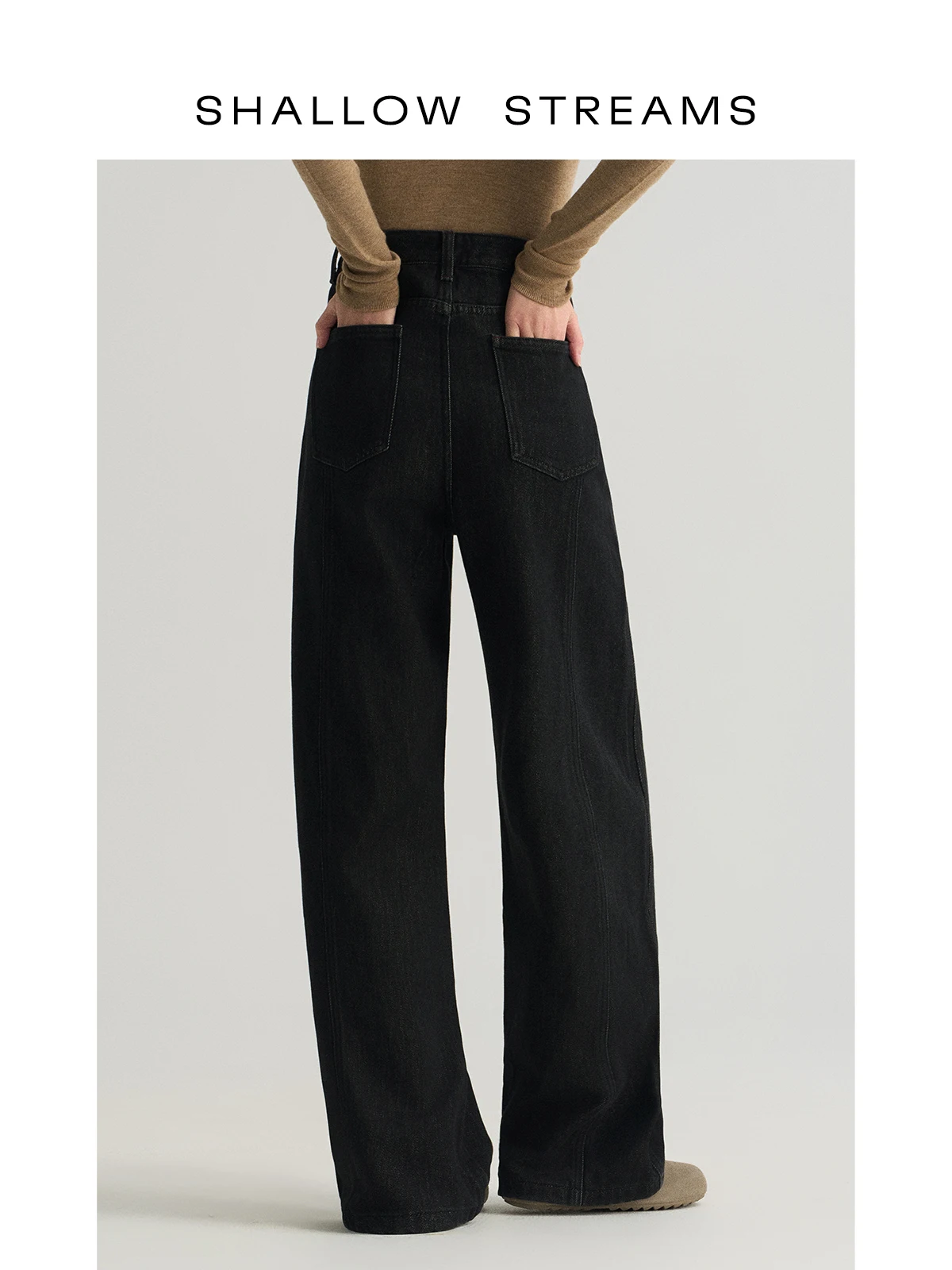 

Slimming High Waist Fleece Lined Denim Jeans Women's Small Size Straight Leg Loose Wide Leg Pants Casual Cotton Blend