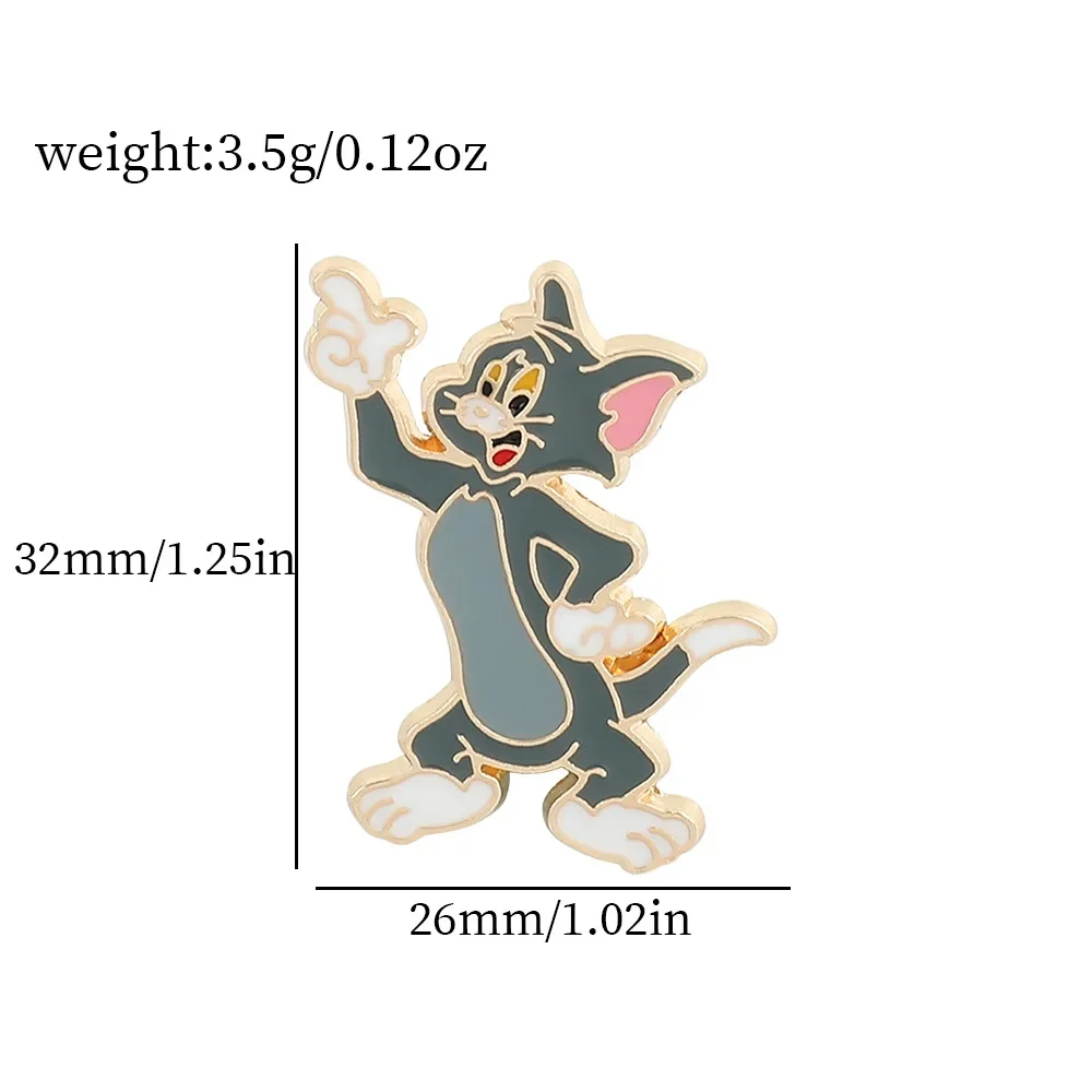 Tom and Jerry Anime Cartoon Brookes Metal Pin School Uniforms Schoolbag Shoes Creative Personality of Accessory Couples Friends