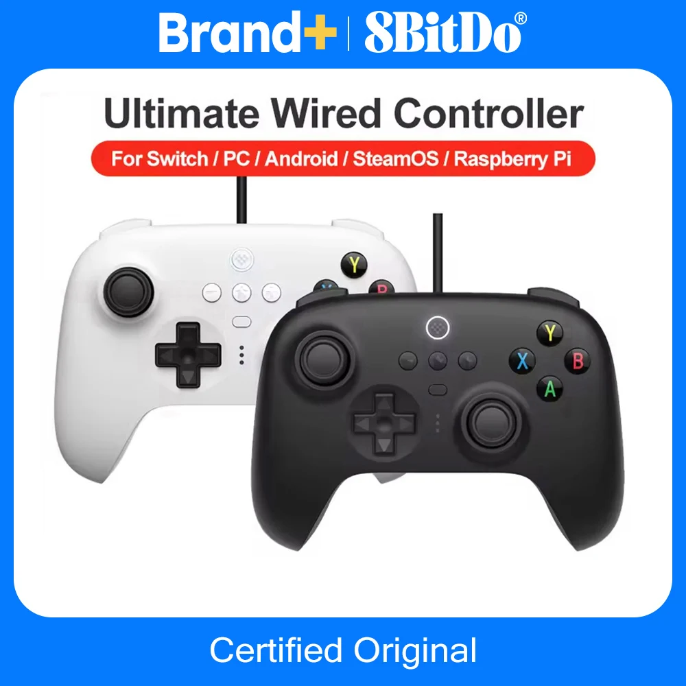 8BitDo Ultimate Gamepads PC Controller for Nintendo Switch Wired Controle for Windows 10 11 Android Steam Deck Raspberry Pi