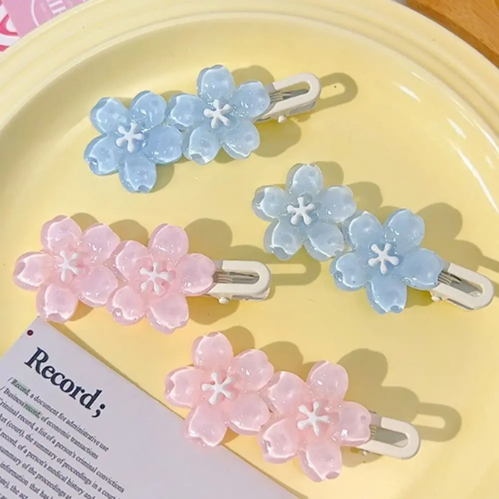 2Pcs Sweet Sakura Flower Hair Clips Headwear Headdress Barrette Hair Accessory Styling Tools Hairpins