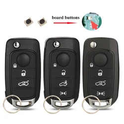 jingyuqin 3/4 Buttons Folding Remote Car Key Shell Case Fob For Fiat Egea Tipo 500X With Uncut Blade SIP22 Replacemen