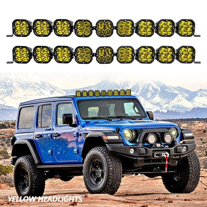 52 Inch Linkable LED Light bar (cube) Headlights  Amber Light bar Orange Led Light bar Turret