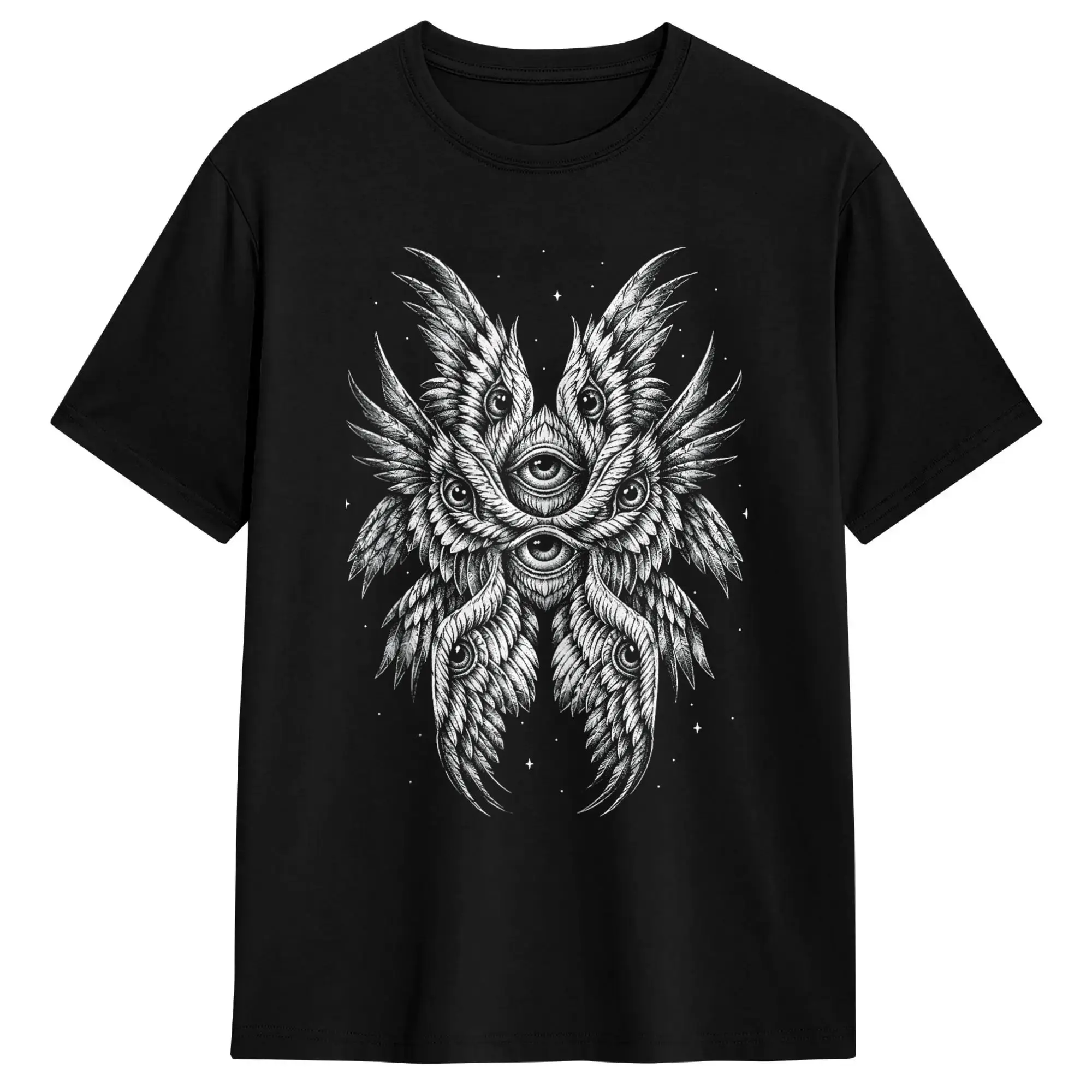 Biblically Accurate Angel Seraphim All Eye Be Not Afraid T Shirt Summer  100% Cotton T Shirts For Men Tshirt Short-Sleeved