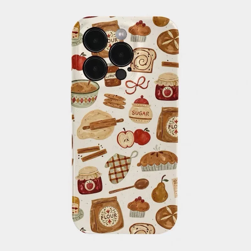 

Baking Diary Art Illustration Phone Case for IPHONE 17 Air 16E 15 PROMAX 14 Plus 13 12 MINI 11 PRO 16Plus XR Acrylic Phone Cover