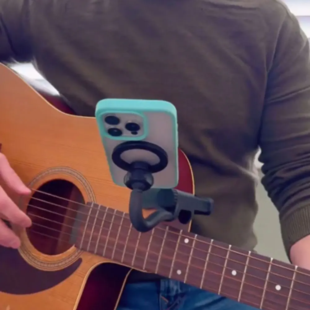마그네틱 기타 전화 홀더 조정 가능한 기타 악보 홀더 6-8.8cm 두꺼운 기타/우쿨렐레에 대 한 휴대 전화 스탠드 클램프