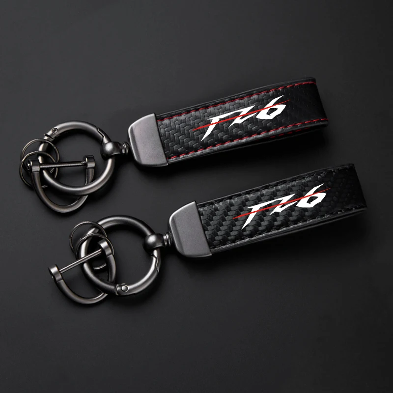 

Keychain Keyring FZ6 For Yamaha FZ6 FZ-6 FAZER FZ6N FZ6R High-Grade Leather Suede Keychain LOGO Holder Carbon Leather Keyring