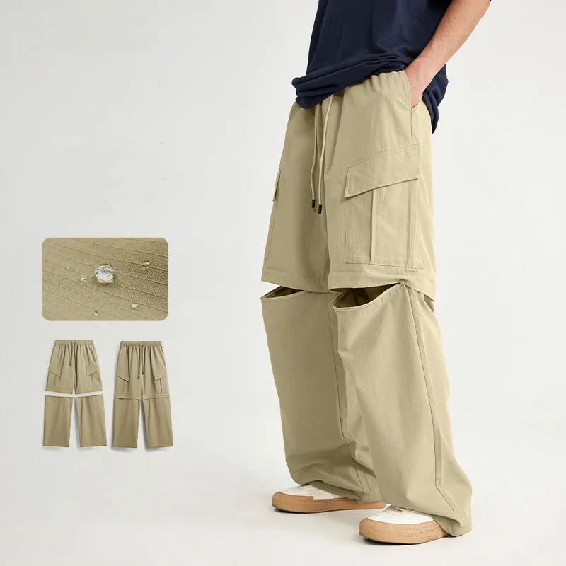 

New Men's Overalls for Spring/Summer 2024 Detachable Overalls Cargo Shorts Baggy Multi-pocket Slacks Relatively Large Size Cool