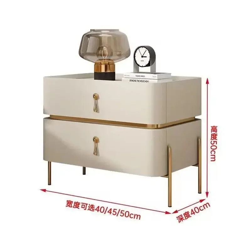 Storage of Modern Bedside Table Drawers, Nordic Designer Fashion Bedside Table Aesthetics, Luxury Bedroom Furniture