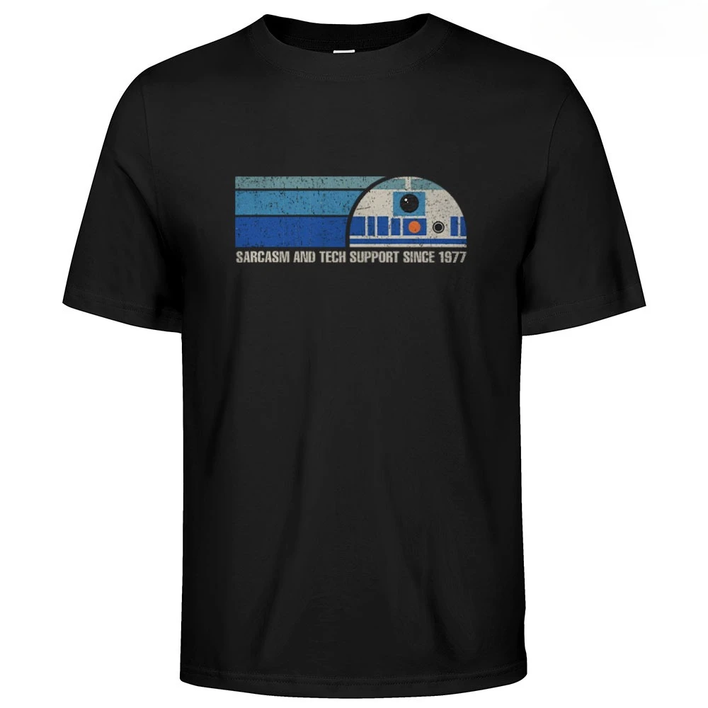 Camiseta gráfica de algodón para hombre con estampado de "Sarcasm and Tech Support Since 1977", estilo casual urbano, para hombres y mujeres