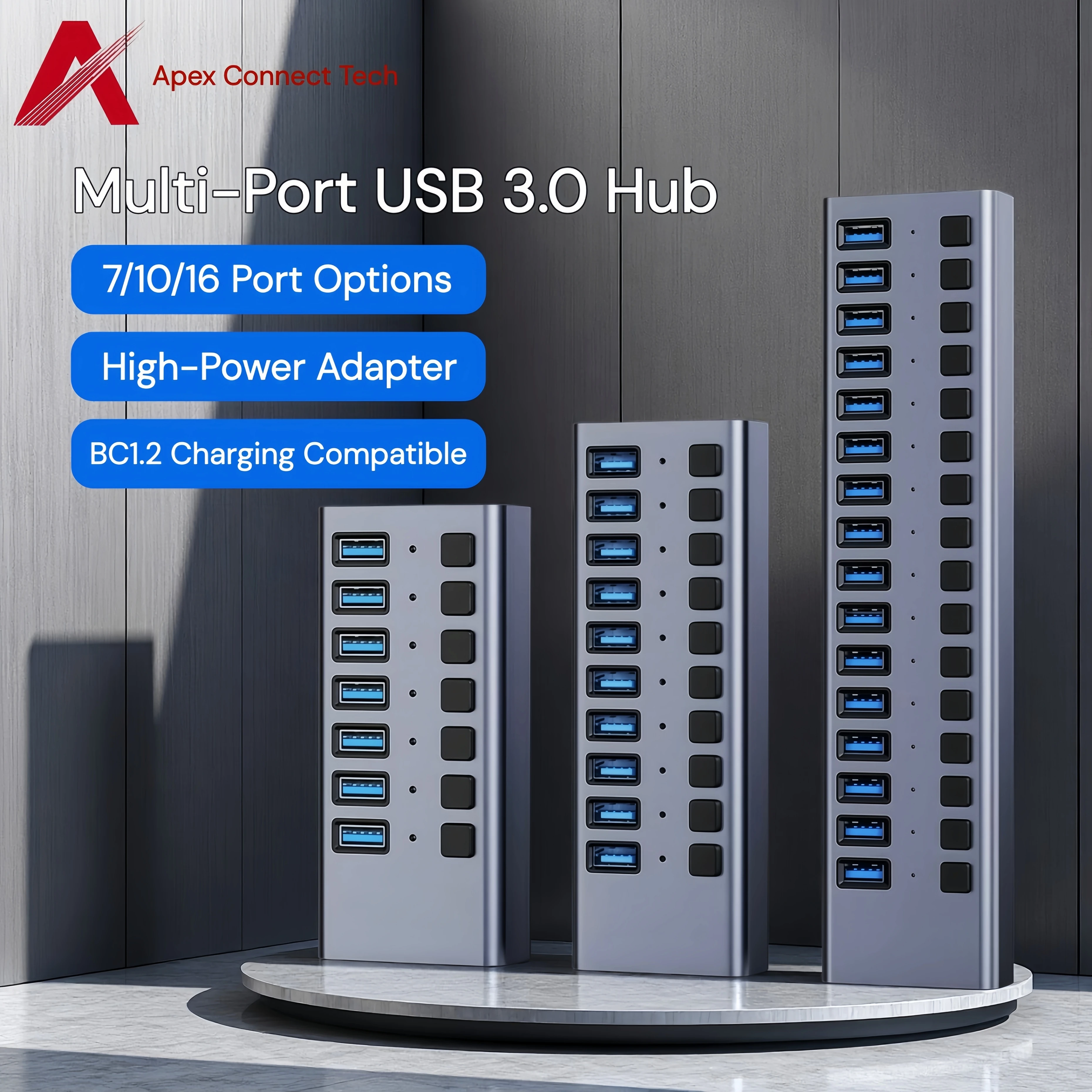 USB Hub 3.0 High Speed Multiport 16 10 7 Ports On Off Switch with Power Supply USB Splitter Adapter Multiple Port Extension