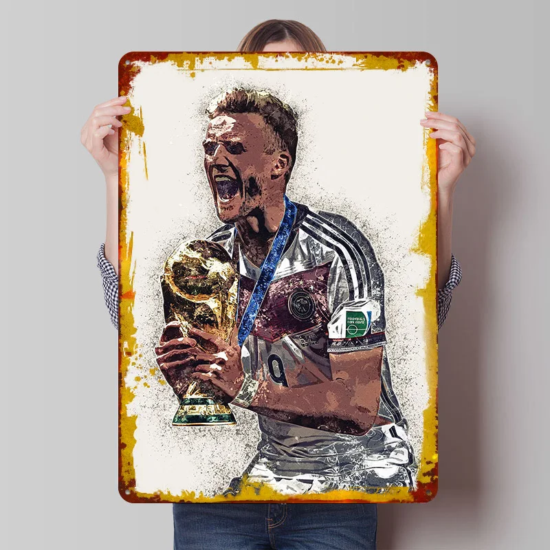 Andre Schuerrle Splatter Printing Poster Customized Retro Wall Art Vintage Metal Signs for Fans Decoration Room House Decor Home