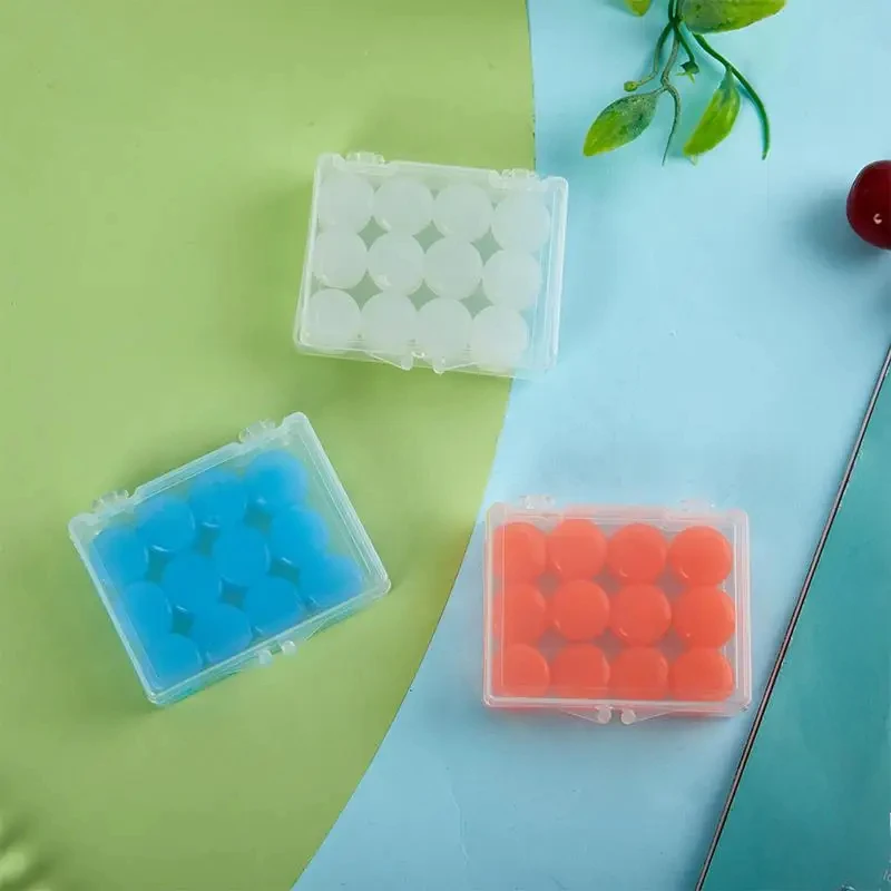 

12PCS Silicone Ear Plug Reusable Silicone Wax Earplugs Swimming Moldable Earplugs Noise Reduction Cancelling Sleeping Protection