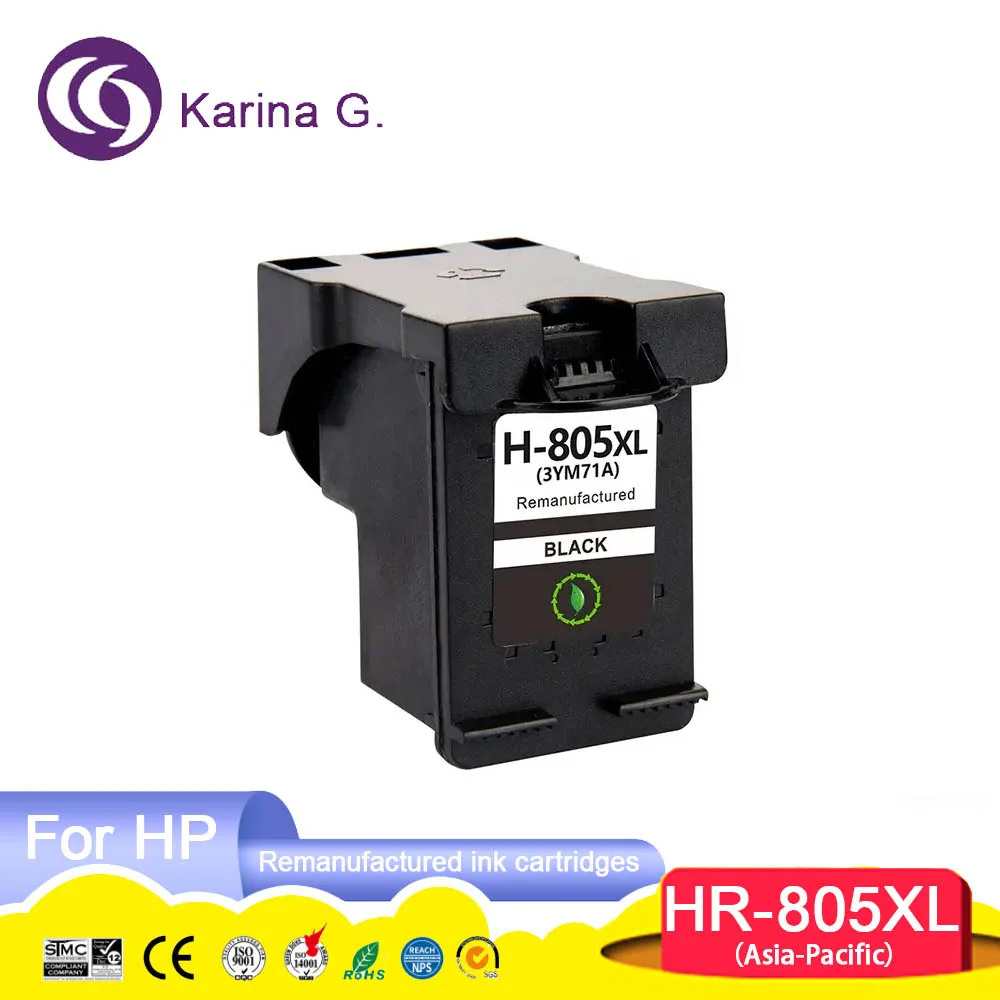 805 XL 805XL Premium Color Remanufactured Inkjet Ink Cartridge for HP HP805 HP805XL Deskjet 1200 2700 2300 ENVY 6000 Printer