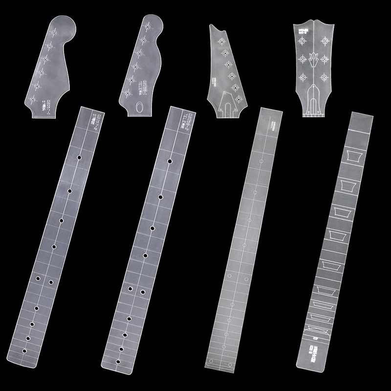 Electric Guitar Headstock + Fingerboard Split Template Neck Transparent Acrylic Template Guitar Making Molds
