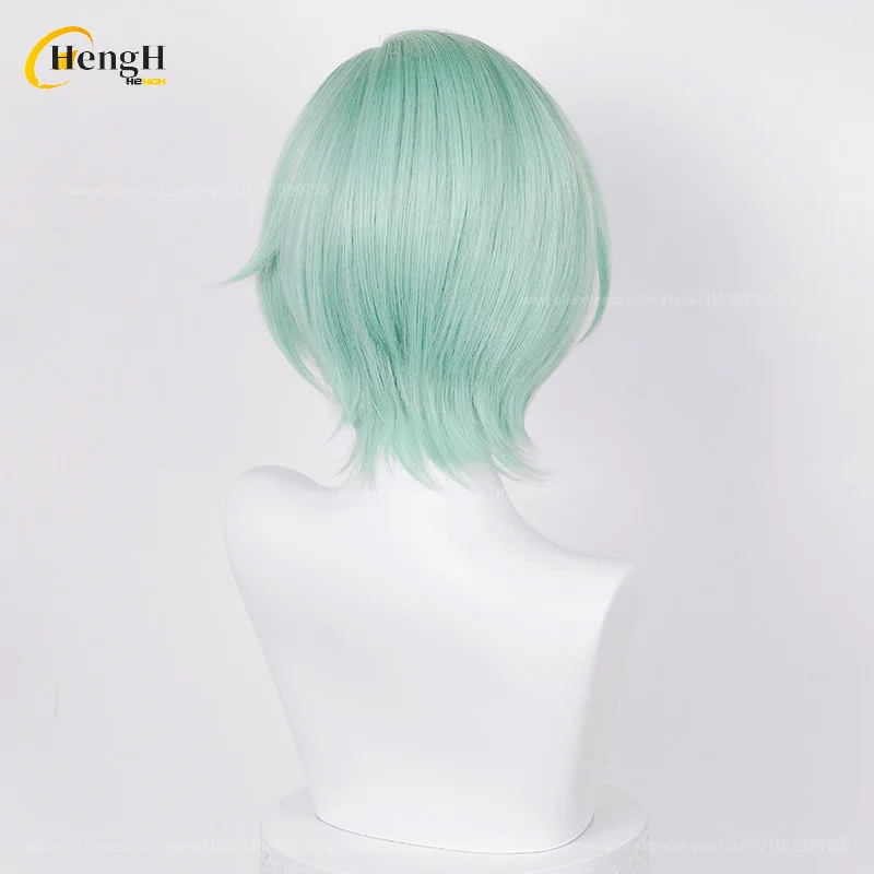 In Stock Anime Kazehaya Tatsumi Synthetic Wig Short 30cm Cyan Cosplay Wig Heat Resistant Hair Halloween Party Wigs +Free Wig Cap