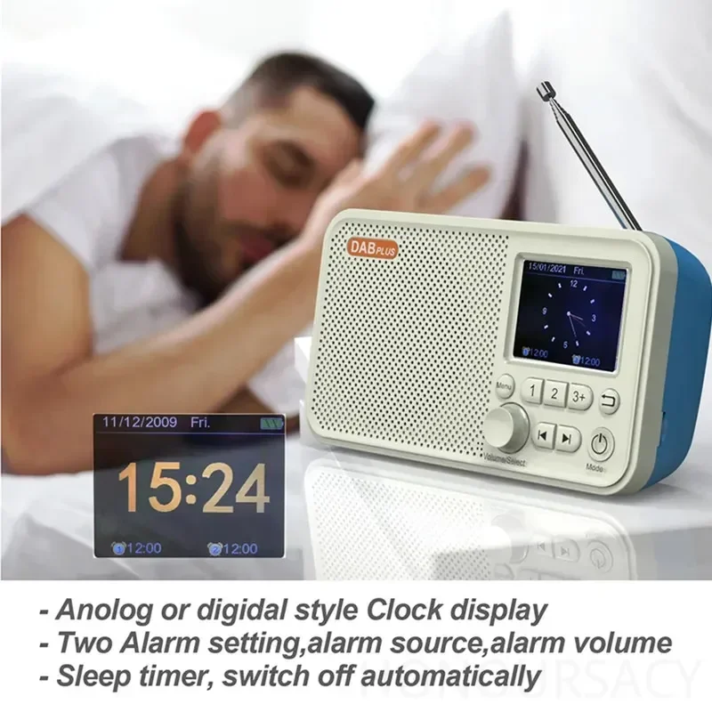 C10 EU DAB/ DAB +/FM Radio Digital 2.4 Inci Layar LCD Warna BT 5.0 Radio Bertenaga Baterai Radio Penyiaran Portabel untuk Rumah