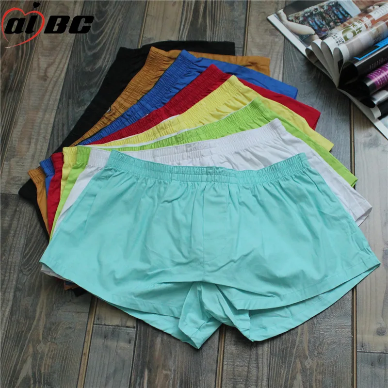 

Solid color manufacturer wholesale men's underwear boxer shorts low waist cotton casual home shorts 016-PJ