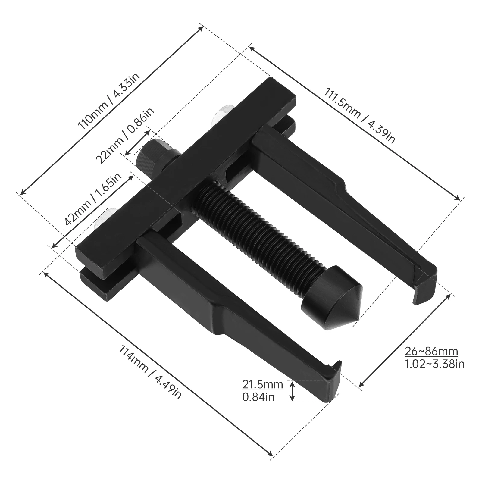 Heavy Duty Carbon Steel Heavy Duty Bearing Puller for Timing Belt Pulley /Removal Small Bearing/Flywheel with Steel Support Foot