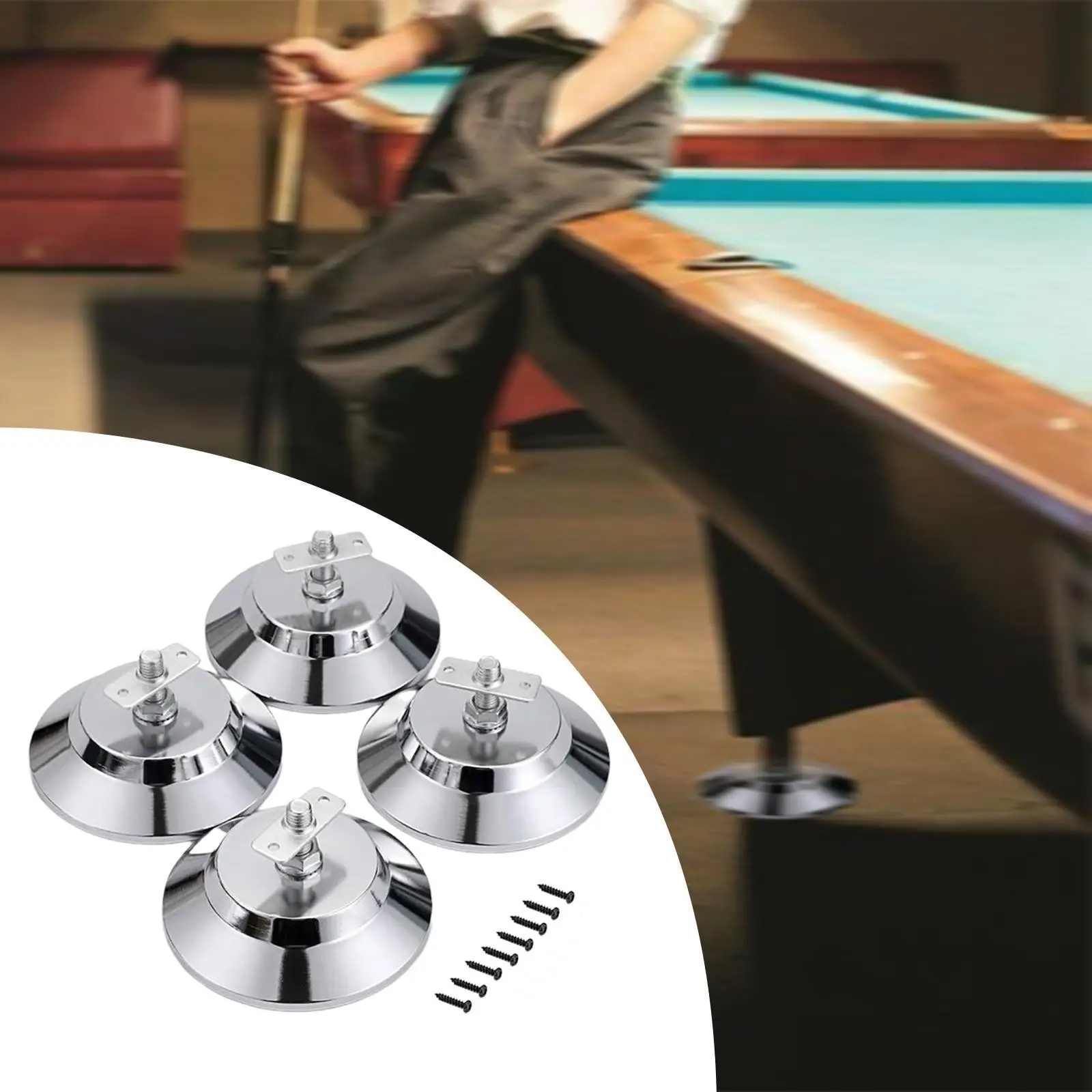 4 Pieces Pool Table Leg Levelers Portable Billiard Table Feet for Air Hockey Tables Table Tennis Table Soccer Tables Sports Game