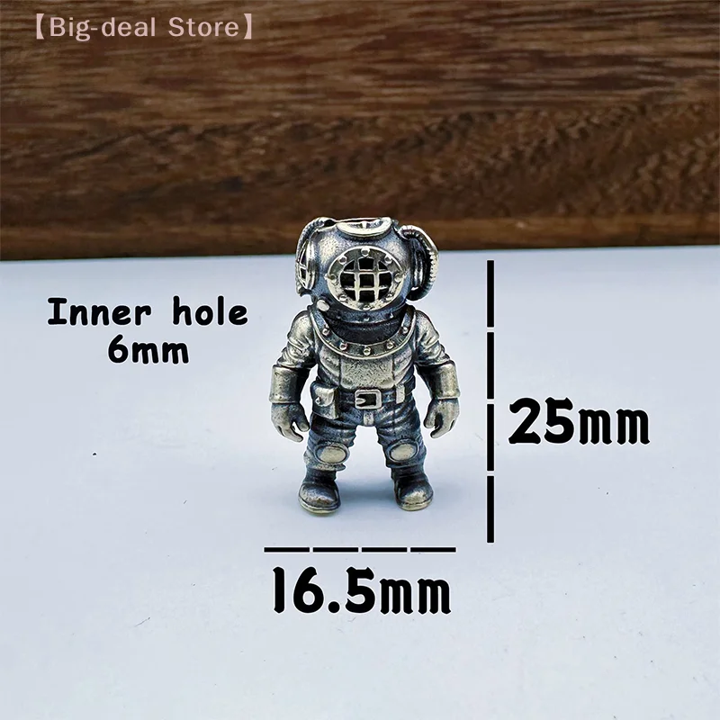 【M】Diver Figurine Brass Knife Beads EDC DIY  Woven Bracelets Lanyard Pendants Accessories Outdoor Tool Hangings Charms Gift view 6