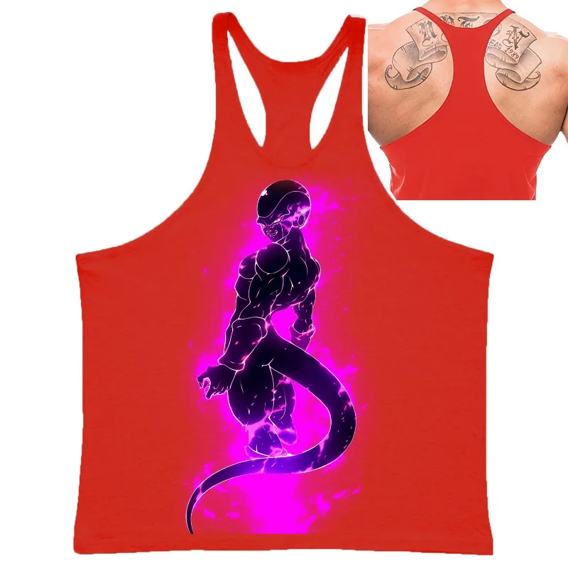 Dragon Ball Z Majin Buu Frieza Camiseta sin mangas para gimnasio, sudadera deportiva para hombre, camiseta sin mangas transpirable de secado rápido, camiseta interior