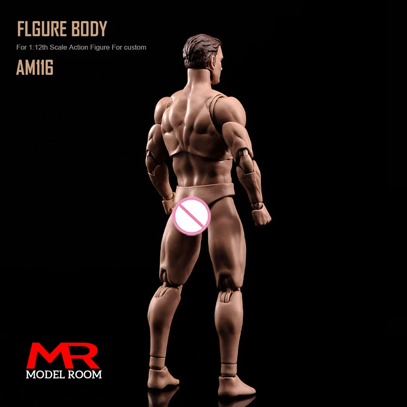ألعاب النمل AM116 1/12 مقياس ذكر جسم مشترك فائق المرونة مع رأس 6 بوصة شخصية عمل عضلية لجندي الذكور