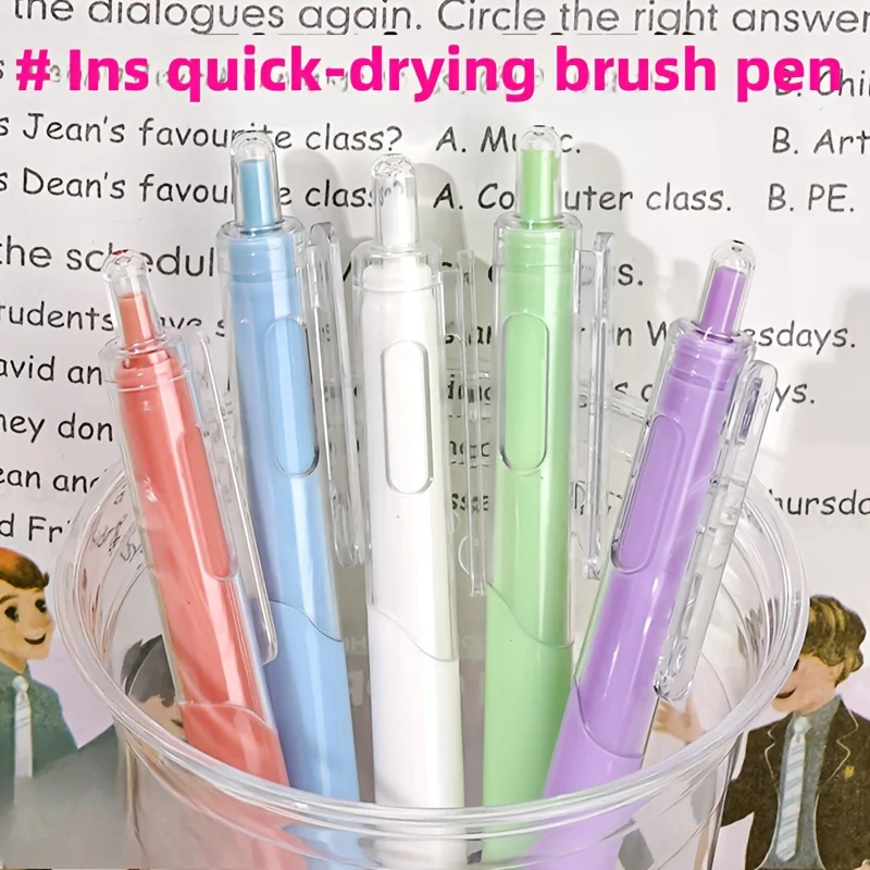 

Набор из 6 ручек Morandi для экзамена, наконечник ручки Macaron ST, нейтральная ручка, черные карбоновые чернила, плавное письмо, водонепроницаемый, быстросохнущий